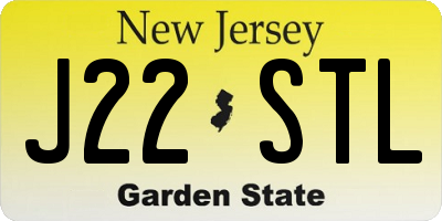 NJ license plate J22STL