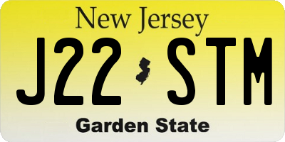 NJ license plate J22STM