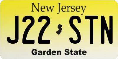 NJ license plate J22STN