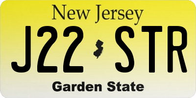 NJ license plate J22STR