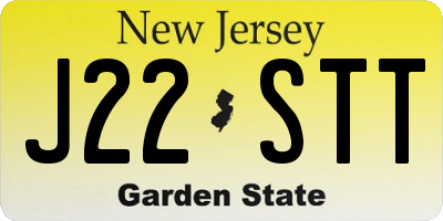 NJ license plate J22STT