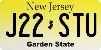 NJ license plate J22STU