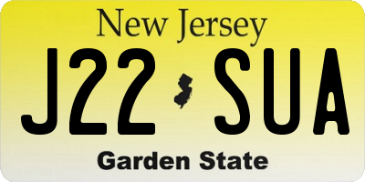 NJ license plate J22SUA