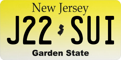 NJ license plate J22SUI