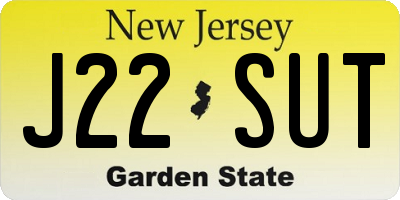 NJ license plate J22SUT