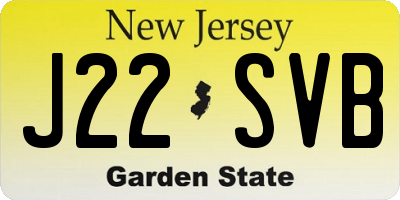 NJ license plate J22SVB