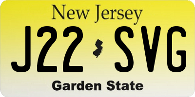 NJ license plate J22SVG