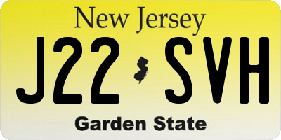 NJ license plate J22SVH