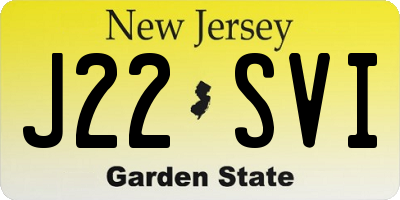 NJ license plate J22SVI