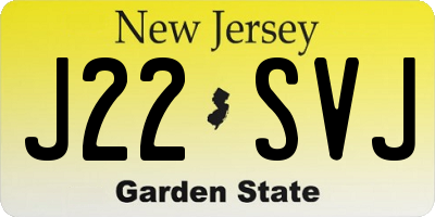 NJ license plate J22SVJ