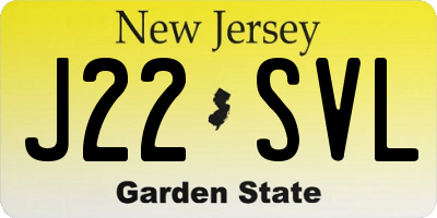 NJ license plate J22SVL