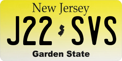 NJ license plate J22SVS