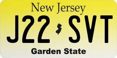NJ license plate J22SVT