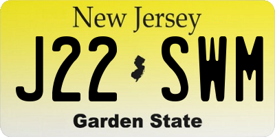 NJ license plate J22SWM