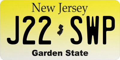 NJ license plate J22SWP