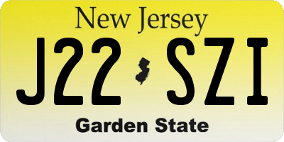 NJ license plate J22SZI