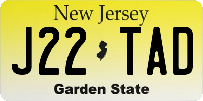 NJ license plate J22TAD