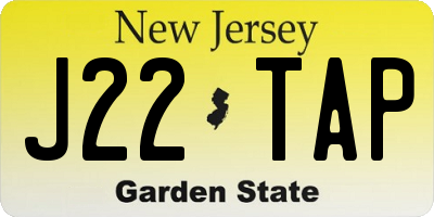 NJ license plate J22TAP