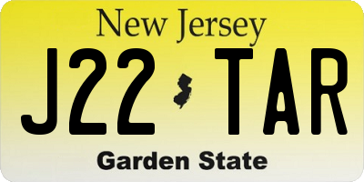 NJ license plate J22TAR