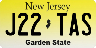 NJ license plate J22TAS