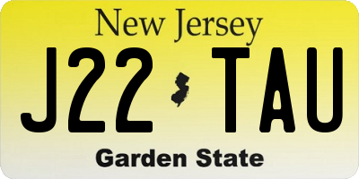 NJ license plate J22TAU