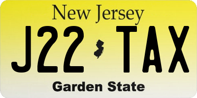 NJ license plate J22TAX