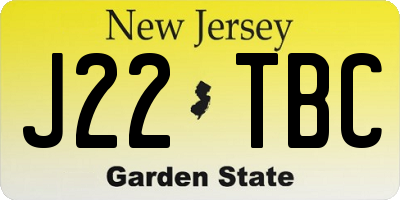 NJ license plate J22TBC