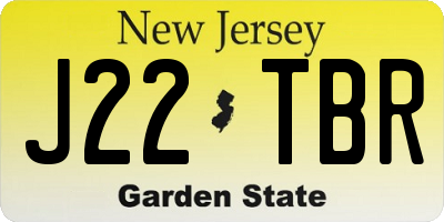 NJ license plate J22TBR