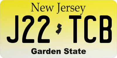 NJ license plate J22TCB