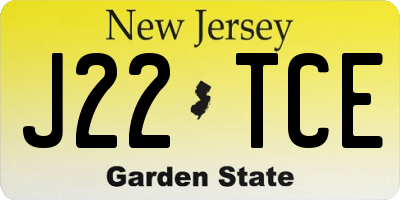 NJ license plate J22TCE