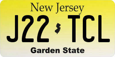NJ license plate J22TCL