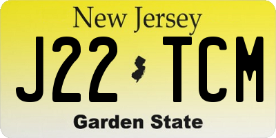 NJ license plate J22TCM