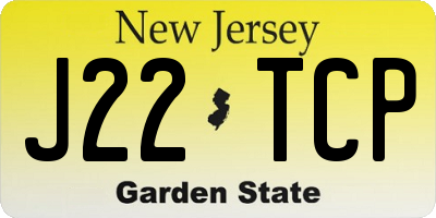 NJ license plate J22TCP