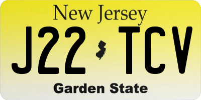 NJ license plate J22TCV