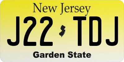 NJ license plate J22TDJ