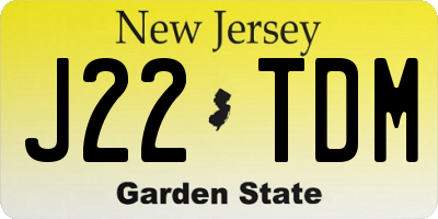 NJ license plate J22TDM
