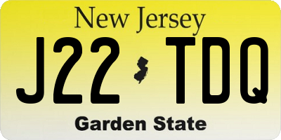NJ license plate J22TDQ