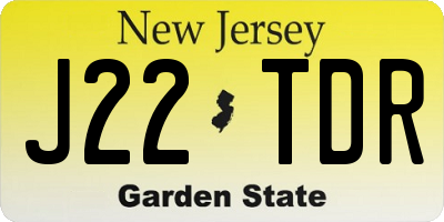 NJ license plate J22TDR