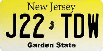 NJ license plate J22TDW