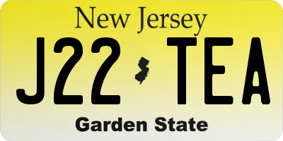 NJ license plate J22TEA