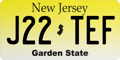 NJ license plate J22TEF