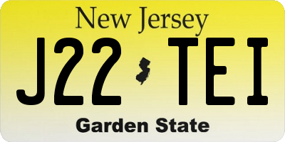 NJ license plate J22TEI