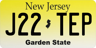 NJ license plate J22TEP