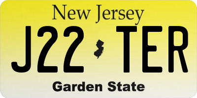 NJ license plate J22TER