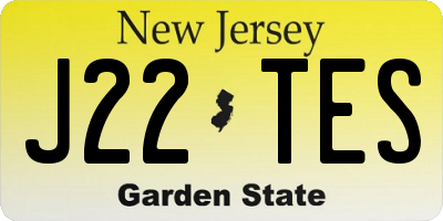 NJ license plate J22TES