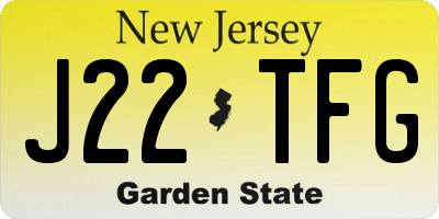 NJ license plate J22TFG