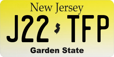 NJ license plate J22TFP