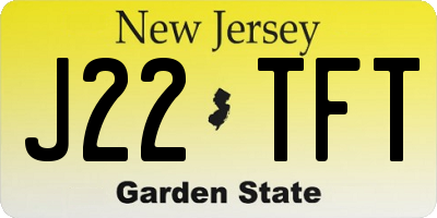 NJ license plate J22TFT