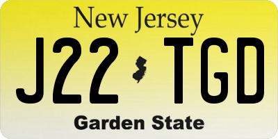 NJ license plate J22TGD