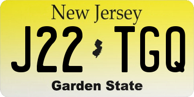 NJ license plate J22TGQ